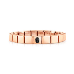 Nomination COMPOSABLE GLAM Armband aus Edelstahl (1 Symbol), rosegold PVD-beschichtet (15_Zirkonia (oval, Schwarz))