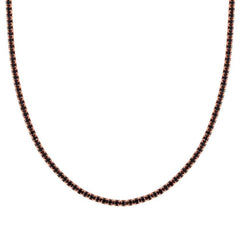 Nomination CHIC&CHARM Tennis-Halskette aus 925er Silber, mit Cubic Zirkonia voll besetzt (011_Rosevergoldet)
