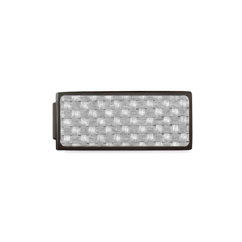 Nomination COMPOSABLE GLAM DOUBLE PLATTEN Element aus Edelstahl mit KS-Einsatz, schwarz/matt (03_(Kohlenstoff, Grau))