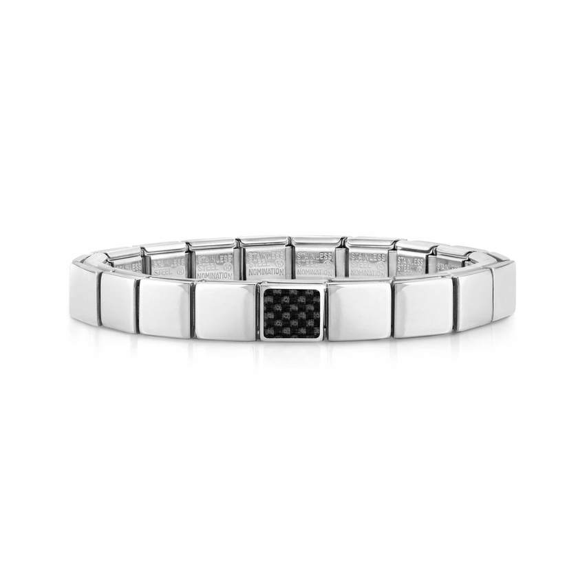 Nomination COMPOSABLE GLAM Armband aus Edelstahl (1 Symbol) (34_(Kohlenstoff, Grau))