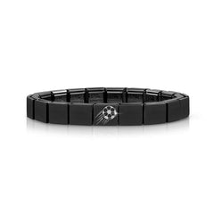 Nomination COMPOSABLE GLAM Armband aus Edelstahl (1 Symbol), schwarz PVD-beschichtet (14_(Fussball))