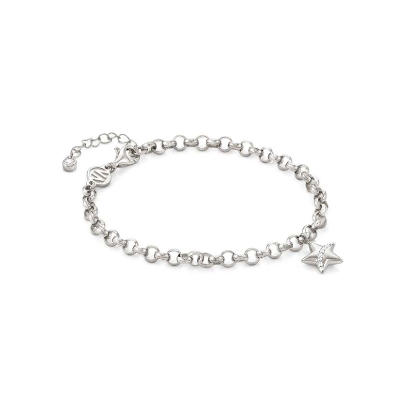 Nomination SWEETROCK ROMANCE EDITION Armband aus 925er Silber, 1 Charm-Anhaenger mit Cubic Zirkonia verziert (032_Stern Silber)