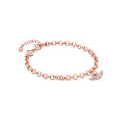 Nomination SWEETROCK ROMANCE EDITION Armband aus 925er Silber, 1 Charm-Anhaenger mit Cubic Zirkonia verziert (069_(Befluegeltes Herz, Rosegold))