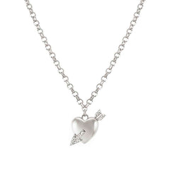 Nomination SWEETROCK ROMANCE EDITION Halskette aus 925er Silber, Anhaenger mit Cubic Zirkonia verziert (071_(Herz mit Pfeil, Silber))