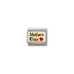 Nomination COMPOSABLE CLASSIC PLAETTCHEN Edelstahl, Email und 18k gold (54_(Mothers Day mit Herz))