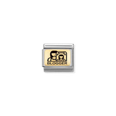 Nomination COMPOSABLE CLASSIC PLATTEN Element aus Edelstahl, mit 18Kt Gelbgold verziert (08_(Bloggerin))