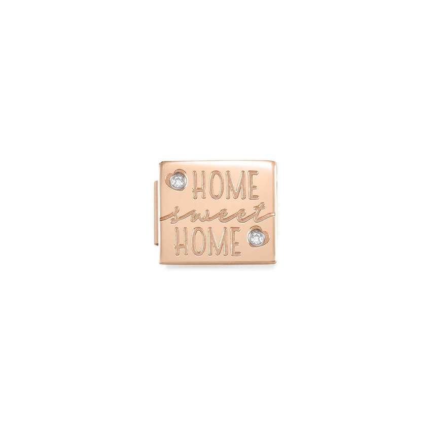 Nomination COMPOSABLE GLAM SYMBOLE Element aus Edelstahl, mit Cubic Zirconia verziert, rosegold PVD-beschichtet (03_(Home sweet home))