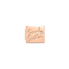 Nomination COMPOSABLE GLAM SYMBOLE Element aus Edelstahl, mit Cubic Zirconia verziert, rosegold PVD-beschichtet (04_(Soul Sister))