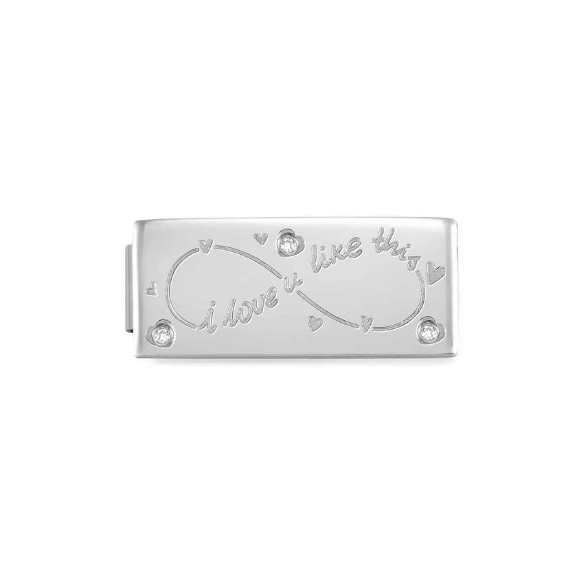 Nomination COMPOSABLE GLAM DOUBLE Element aus Edelstahl, mit Cubic Zirkonia verziert (01_(I love u like this))