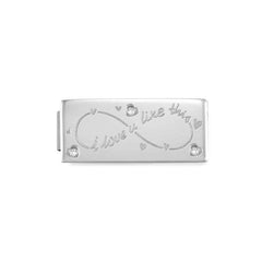 Nomination COMPOSABLE GLAM DOUBLE Element aus Edelstahl, mit Cubic Zirkonia verziert (01_(I love u like this))
