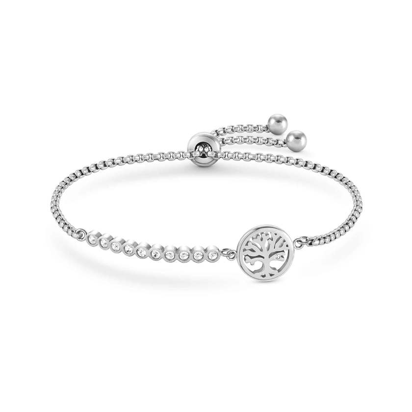 Nomination MILLELUCI Armband aus Edelstahl, mit Cubic Zirkonia verziert, dazu ein Schmuckelement (017_Lebensbaum)