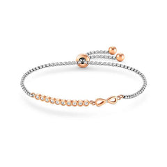 Nomination MILLELUCI Armband aus Edelstahl, mit Cubic Zirkonia verziert, dazu ein Schmuckelement, rosegold PVD-beschichtet (024_Unendliche)