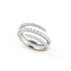 Nomination LOVELIGHT Spiralring aus 925er Silber, mit Cubic Zirkonia verziert (008_WEISS Verzierung Silber-004_Grosse 11)