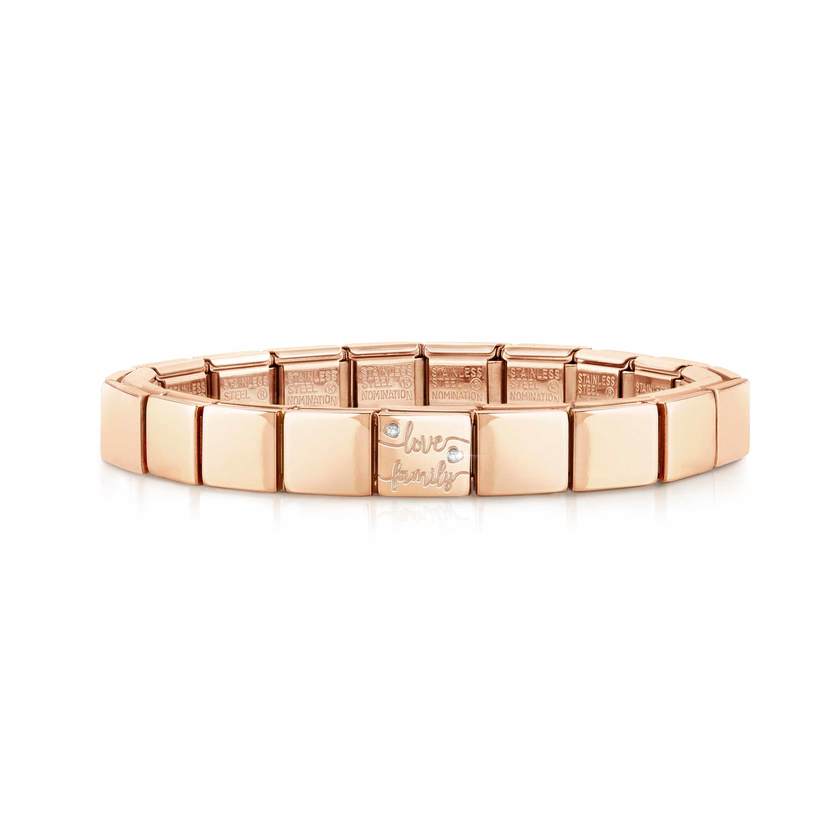 Nomination COMPOSABLE GLAM Armband aus Edelstahl (1 Symbol), rosegold PVD-beschichtet (24_(Love family))