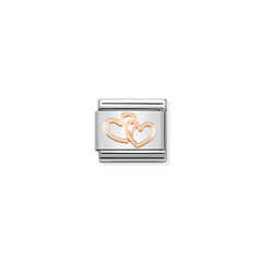 Nomination COMPOSABLE CLASSIC SYMBOLE Element aus Edelstahl, mit 9kt Rosegold verziert (41_(Verflochtene Herzen))
