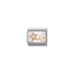 Nomination COMPOSABLE CLASSIC SYMBOLE aus Edelstahl, mit 9Kt Rosegold verziert, (35_(Doppelter Stern))