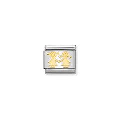 Nomination COMPOSABLE CLASSIC SYMBOLE aus Edelstahl, mit 18Kt Gold verziert, (67_(Schwestern))