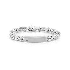 Nomination STRONG DIAMOND EDITION Bike-Armband aus Edelstahl, dazu mit Diamant (Schwarz) verzierte Plakette (036_(MEDIUM))