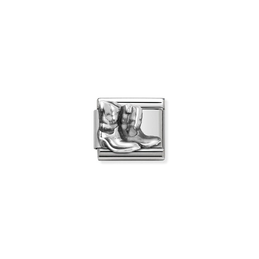 Nomination COMPOSABLE CLASSIC RELIEF Element aus Edelstahl, mit 925er Silber verziert (24_(Stiefel))