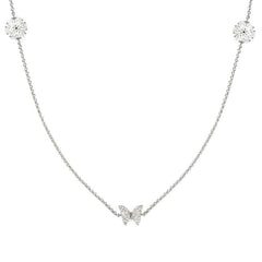 Nomination SWEETROCK NATURE EDITION Halskette aus 925er Silber mit integrierten Schmuckelementen, mit Cubic Zirkonia besetzt (046_(Mix, Silber))