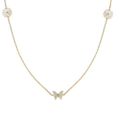 Nomination SWEETROCK NATURE EDITION Halskette aus 925er Silber mit integrierten Schmuckelementen, mit Cubic Zirkonia besetzt (048_(Mix, Gelbgold))