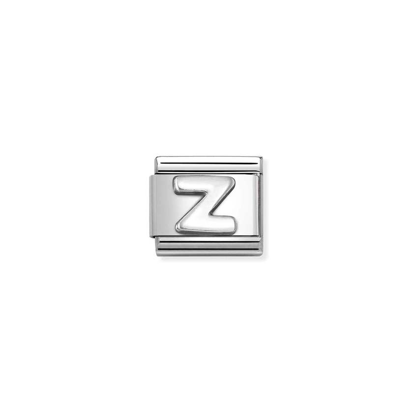 Nomination COMPOSABLE CLASSIC BUCHSTABEN Element aus Edelstahl, mit 925er Silber (oxidiert) verziert (26_Z)