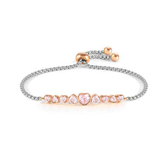 Nomination MILLELUCI COLOUR Armband aus Edelstahl, mit Kristallen (Herz) verziert (003_ROSA)