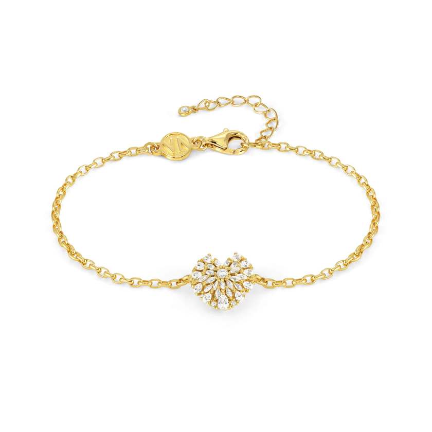 Nomination RAYOFLIGHT Armband aus 925er Silber, dazu mit Cubic Zirkonia besetztes Schmuckelement (006_Herz (Gelbgold))