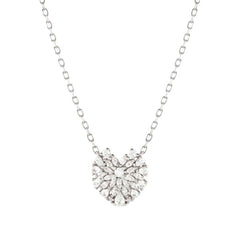 Nomination RAYOFLIGHT Halskette (L: 44cm) aus 925er Silber, dazu mit Cubic Zirkonia besetzter Anhaenger (004_Herz)