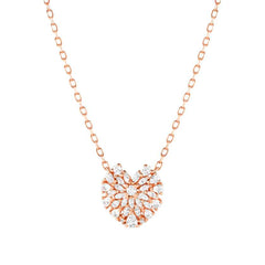 Nomination RAYOFLIGHT Halskette (L: 44cm) aus 925er Silber, dazu mit Cubic Zirkonia besetzter Anhaenger (005_Herz (Rosegold))