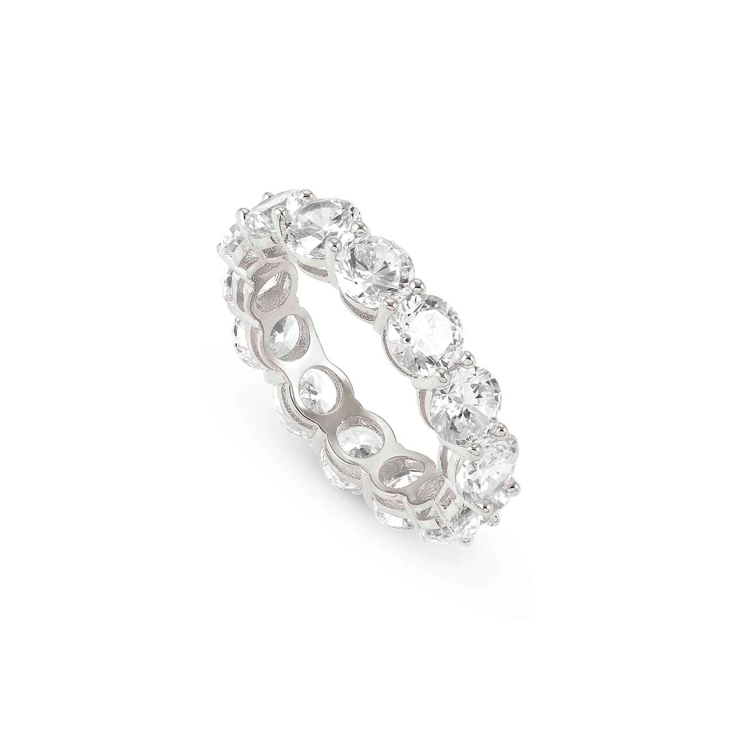 Nomination CHIC&CHARM JOYFUL Ring aus 925er Silber, mit Cubic Zirkonia (5mm) besetzt (010_(Silber)-008_Grosse 17)