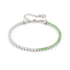 Nomination CHIC&CHARM JOYFUL Tennis-Armband aus 925er Silber, mit Cubic Zirkonia (zweifarbig) besetzt (015_(Gruen, Silber))