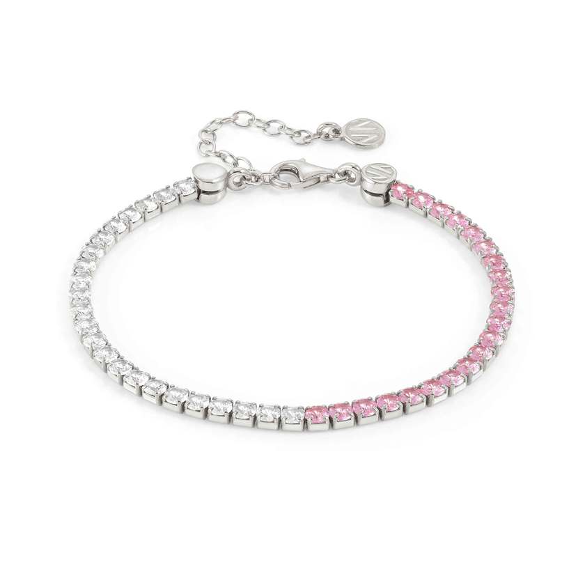 Nomination CHIC&CHARM JOYFUL Tennis-Armband aus 925er Silber, mit Cubic Zirkonia (zweifarbig) besetzt (017_(Rosa, Silber))