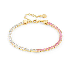Nomination CHIC&CHARM JOYFUL Tennis-Armband aus 925er Silber, mit Cubic Zirkonia (zweifarbig) besetzt (018_(Rosa, Gelbgold))