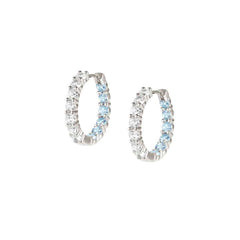 Nomination CHIC&CHARM JOYFUL Creolen aus 925er Silber, mit Cubic Zirkonia (zweifarbig) besetzt (019_(Hellblau, Silber))