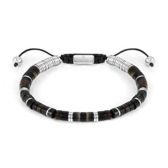 Nomination INSTINCTSTYLE Armband mit Edelstahl-Details und Edelstein-Beads (084_(Jaspis, Schwarz/Braun))