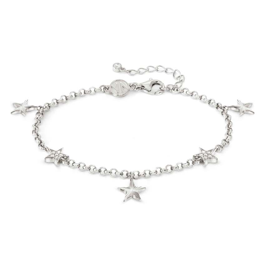 Nomination TRUEJOY Armband aus 925er Silber, dazu mit Cubic Zirkonia verzierte Charm-Anhaenger (007_Stern (Silber))