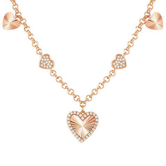 Nomination TRUEJOY Halskette aus 925er Silber, dazu mit Cubic Zirkonia verzierte Charm-Anhaenger (005_Herz (Rosegold))