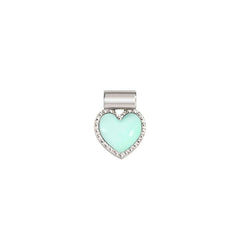 Nomination SEIMIA CANDY Anhaenger aus 925er Silber, diamantiert und mit Emaille verziert (007_(Herz, Tuerkis))