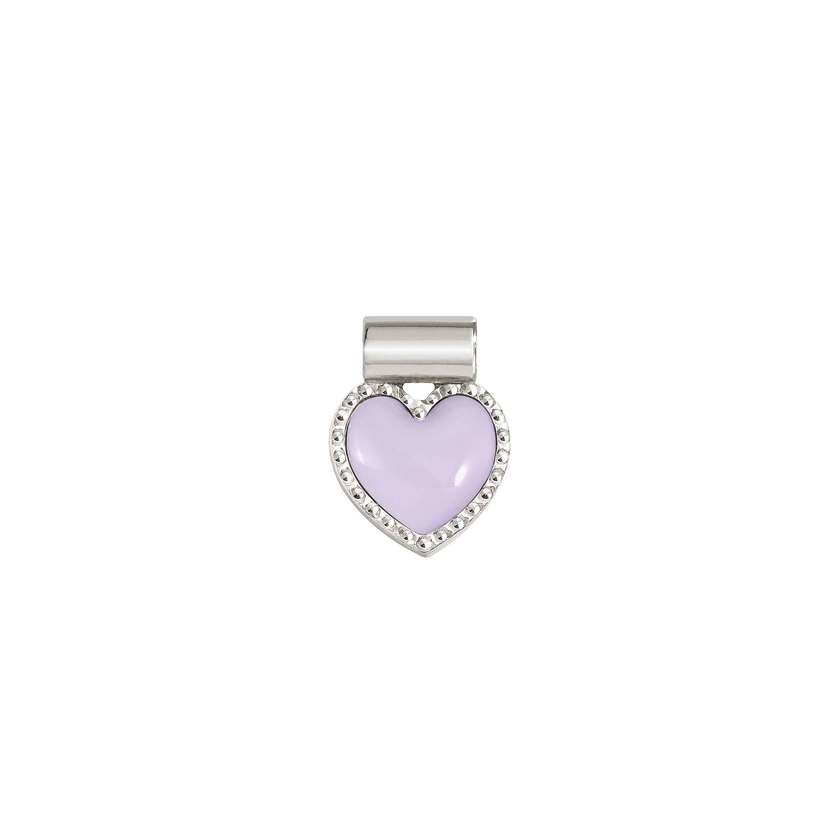 Nomination SEIMIA CANDY Anhaenger aus 925er Silber, diamantiert und mit Emaille verziert (011_(Herz, Lila))