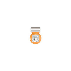 Nomination SEIMIA CANDY Anhaenger aus 925er Silber, mit Cubic Zirkonia und Emaille verziert (033_(CZ: Weiss, Em: Orange))