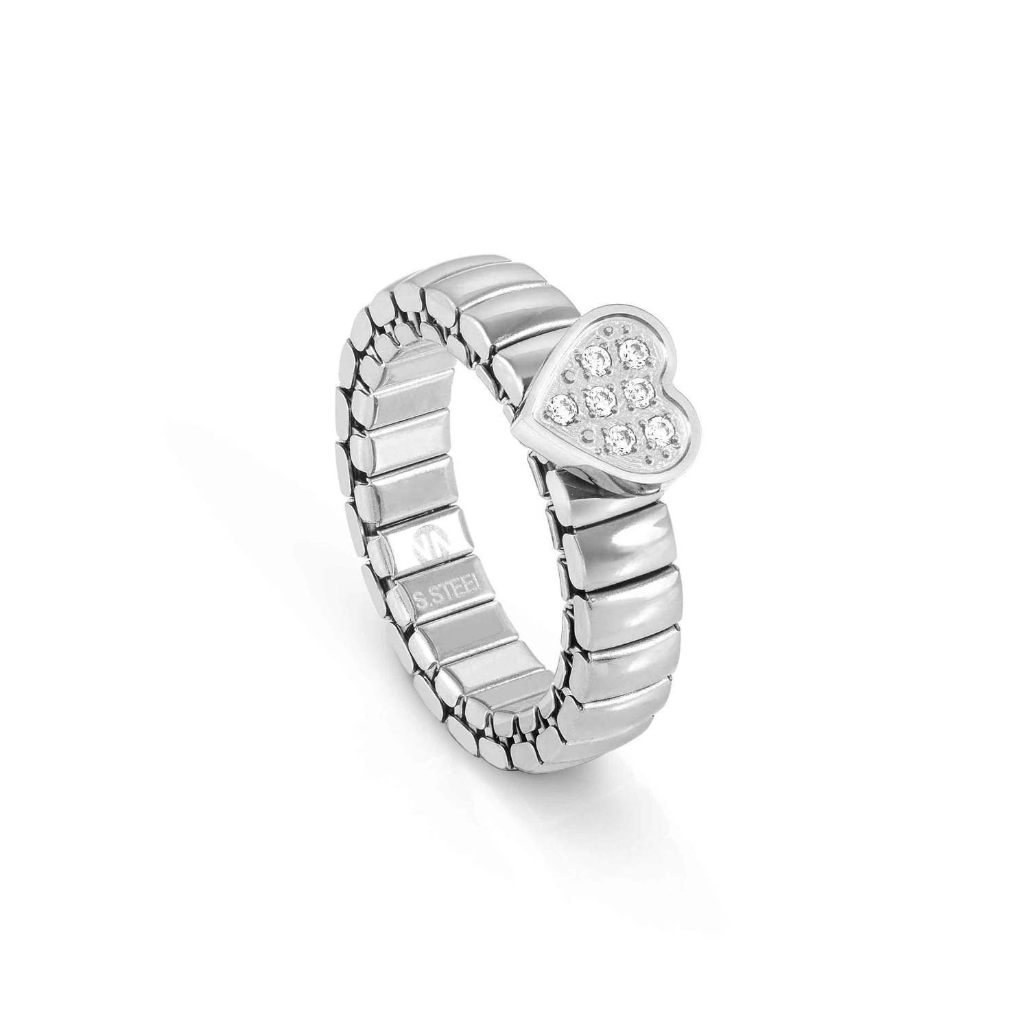 Nomination XTE XSMALL LIFE Ring aus Edelstahl, mit Cubic Zirkonia verziert (004_Herz)