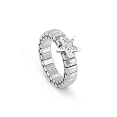 Nomination XTE XSMALL LIFE Ring aus Edelstahl, mit Cubic Zirkonia verziert (007_Stern (Silber))