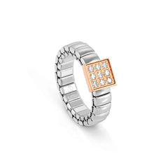 Nomination XTE XSMALL LIFE Ring aus Edelstahl, mit Cubic Zirkonia verziert (057_(Quadrat, Rosegold))
