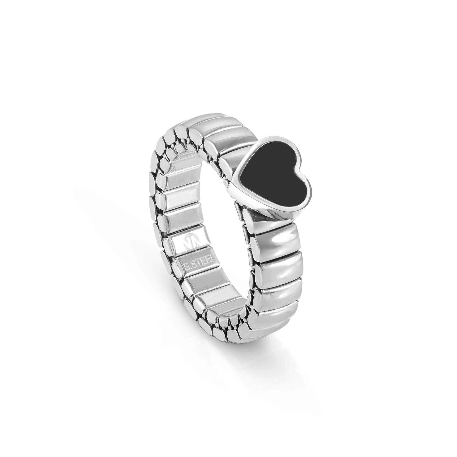 Nomination XTE XSMALL LIFE Ring aus Edelstahl, mit Edelsteinen verziert (101_(Herz, schwarzer Achat))