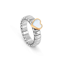 Nomination XTE XSMALL LIFE Ring aus Edelstahl, mit Edelsteinen verziert (114_(Herz, Perlmutt, Rosegold))