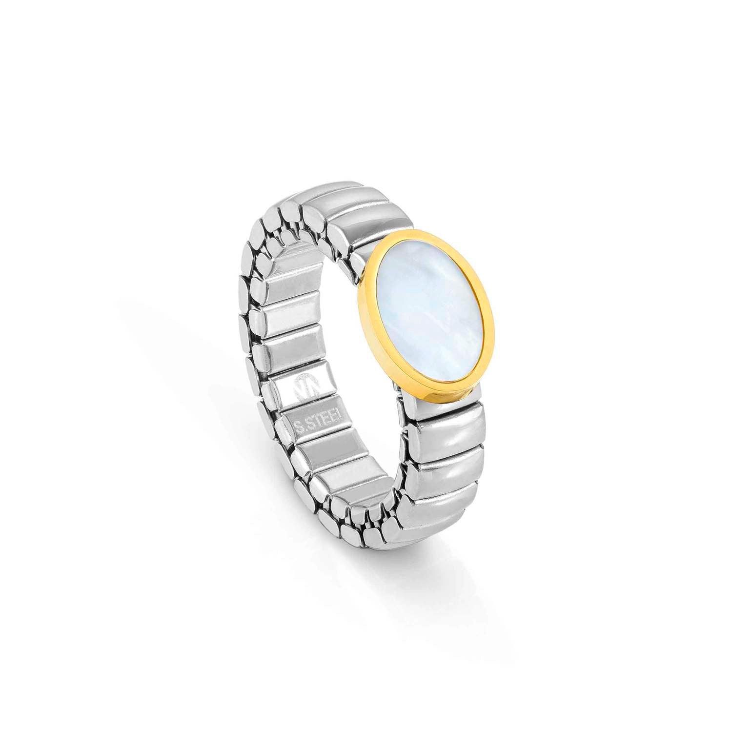 Nomination XTE XSMALL LIFE Ring aus Edelstahl, mit Edelsteinen verziert (126_(Oval, Perlmutt, Gelbgold))