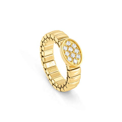 Nomination XTE XSMALL LIFE Ring aus Edelstahl, gold PVD-beschichtet, mit Cubic Zirkonia verziert (053_(Oval, Silver))