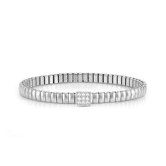 Nomination XTE XSMALL LIFE Armband aus Edelstahl, mit Cubic Zirkonia verziert (056_(Quadrat, Silver))