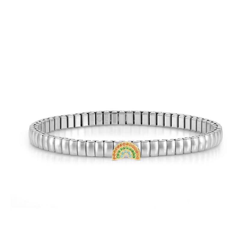 Nomination XTE XSMALL LIFE Armband aus Edelstahl, mit Cubic Zirkonia verziert (064_(Regenbogen, Gelbgold))